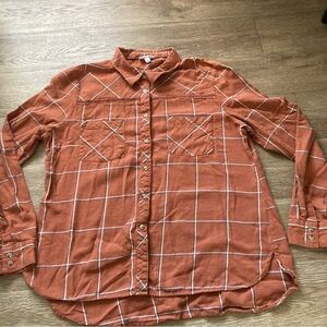 SHYANNE WOMEN'S PLAID PRINT LONG SLEEVE FLANNEL BUTTON-DOWN SHIRT SIZE XL